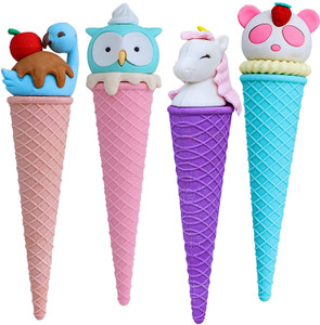 Ice-Cream Cone Shaped Cute Eraser Sharpener for Kids, Set