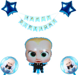 FLICK IN 18 Pcs Boss Baby Theme Birthday Party Decorations Foil ...