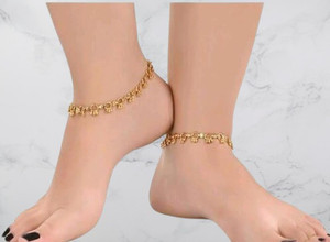 NAKMAN JEWELLERY Women s Trendy Anklet For Girls And Woman Golden
