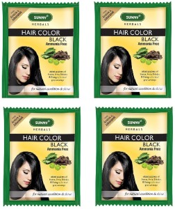 Sunny Herbals Black-4 , Ammonia Free Black Hair Color (Pack of 4) (20g X 4)  - Price in India, Buy Sunny Herbals Black-4 , Ammonia Free Black Hair Color  (Pack of 4) (