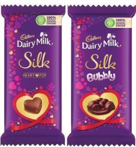 Cadbury DAIRY MILK SILK HEART BLUSH & SILK BUBBLY (150+120G), 270 GM PACK  OF 2 Bars Price in India - Buy Cadbury DAIRY MILK SILK HEART BLUSH & SILK  BUBBLY (150+120G), 270