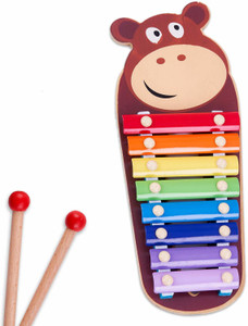 baybee Wooden Xylophone Musical Toy for Kids with 8 Knots Animal Shaped ...