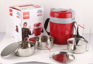 Flipkart.com | cello INSTA-3 electric tiffin -Red 3 Containers Lunch Box