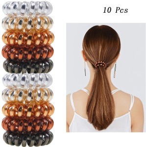 NANDANA COLLECTIONS 10 Pcs Spiral Metallic color Wire Ponytail Hair Band  For Girls Women Rubber Band Price in India - Buy NANDANA COLLECTIONS 10 Pcs  Spiral Metallic color Wire Ponytail Hair Band For Girls Women Rubber Band  online at ...