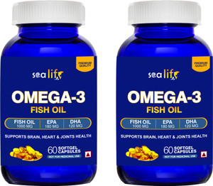 Sea Life Omega 3 Fish Oil 1000 mg soft-gel Capsules 180 mg EPA \u0026 120 mg DHA  (120 Capsules Price in India - Buy Sea Life Omega 3 Fish Oil 1000 mg  soft-gel Capsules 180 mg EPA \u0026 120 mg DHA (120 Capsules online at  Flipkart.com