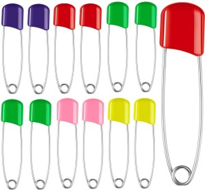 Plastic Head Stainless Steel White Very Sharp Diaper Safety Pins for Adults 