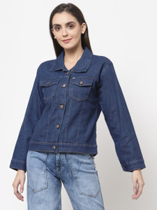 Sleeve Solid Women Denim Jacket 