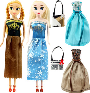 mini gifts - Elsa and Anna Doll Set , Unbreakable Rubber Body with 2 ...
