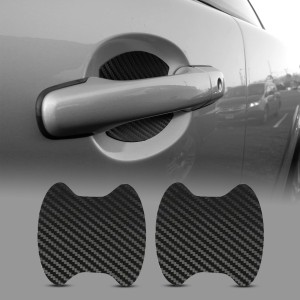 SNOMYRS Car Door Handle Cup Protector 6.8 X 8.5 cm 3D Carbon Fiber Car Door Handle Prevent Paint Chipping Scratch Auto Door Handle Scratch Cover Guard Protective Film（Red） 