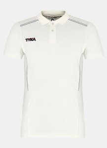 TYKA Sports Men Polo Neck White T-Shirt 