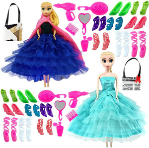 mini gifts - Elsa and Anna Doll Set Unbreakable Rubber Body, Makeup ...