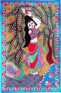 MiniArt MITHILA Painting MADHUBANI Painting of DANCING GIRL- UNFRAMED ...