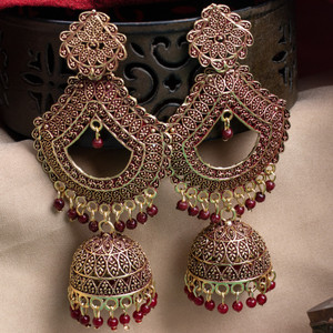 Maroon sale jhumkas online