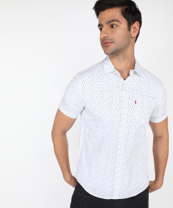 LEVI'S Men Printed Casual White Shirt 