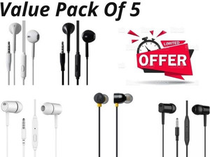 Value pack of 5 Best Quality Wired earphones In The Ear Wired