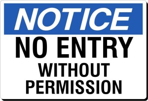 Notice No Entry Without Permission Poster Print On X Inches