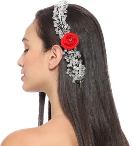 eyesphilic Stone tiara with red flower hair accessories (pack of 1) Hair  Accessory Set Price in India - Buy eyesphilic Stone tiara with red flower hair  accessories (pack of 1) Hair Accessory