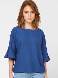 VERO MODA Casual Solid Women Blue Top - Buy VERO MODA Casual Solid