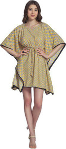 Printed Cotton Rayon Blend Women Kaftan 