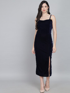 Blue color one piece dress clearance
