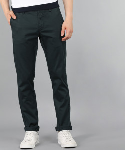 INDIAN TERRAIN Slim Fit Men Dark Green 