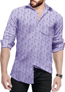 TRIPR Men Printed Casual Purple Shirt 