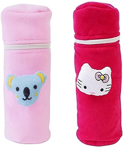 Babyhug Velour Plush Bottle Cover Baby Tiger Motif Medium Green - Fits Upto 120 ml to 260 ml Bottle