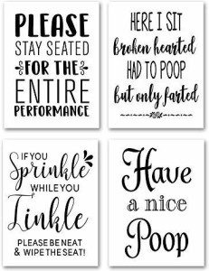 CHDITB Unframed Funny Bathroom Wall Art Print Black And White Words Print  Humorous Quot Price in India - Buy CHDITB Unframed Funny Bathroom Wall Art  Print Black And White Words Print Humorous