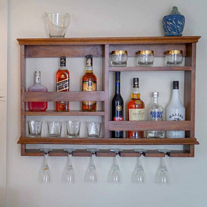 Wall mounted shop liquor display cabinet