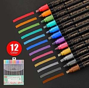 Flipkart.com | Panap Metallic Marker Calligraphy Brush Pens 12 PCS Paint Pen - Brush Pens