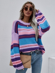 Urbanic Colorblock Round Neck Casual 