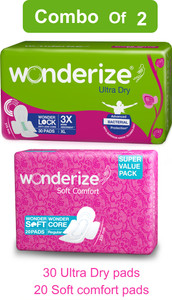 Wonderize Ultra Dry Anti Leak XL Sanitary Pads With 3X More Absorption