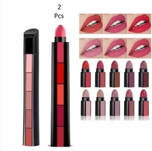 Lanovy 5 In 1 Forever Enrich Matte Lipstick The Red Nude Pack Of 2