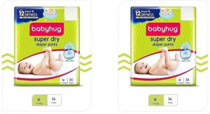 babyhug Super dry diaper pants - M36 - ( Pack of 2 ) - M - Buy 72 ...