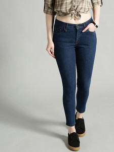 Super Skinny Women Dark Blue Jeans 