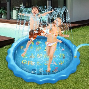 170CM Anti-Slip Sprinkler Mat with Ocean Pattern Summer Garden Outdoor Water Toys for Children / Pets Splash Play Mat Ucradle Splash Pad 