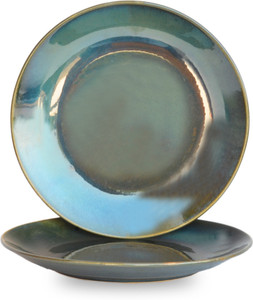 ST "REDEFINING SPACES" Green Hand Glazed Studio Pottery Ceramic Dinner