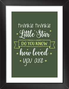 TWINKLE TWINKLE LITTLE STAR Wall Poster With Frame Paper Print - Quotes ...