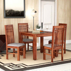 Douceur Furnitures Solid Wood Sheesham Wood 4 Seater Dining Set