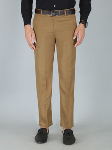 Kurus Regular Fit Men Gold Trousers 