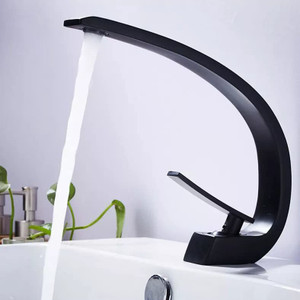 Formonix Pure Brass Single Lever Hot Cold Water Basin Mixer Matte Black Finish Deck Mounted