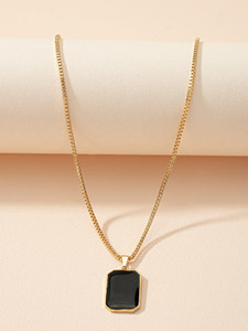 Black stone chain hot sale necklace