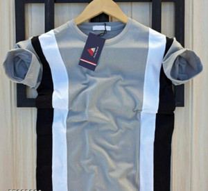 Try This Colorblock Men Round Neck White, Grey T-Shirt - Buy Try This