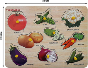 shreenik Wooden vegetable Educational Board with Knobs for kids ...
