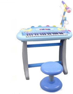 Musical Piano for Kids with Working Microphone/Stool Costzon Electronic Keyboard 37-Key Piano Blue 