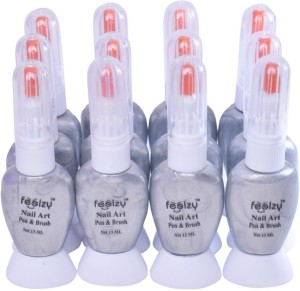 FOOLZY Pack of 12 Twoway Nail Art Paint Polish with Pen and Brush - Price  in India, Buy FOOLZY Pack of 12 Twoway Nail Art Paint Polish with Pen and  Brush Online