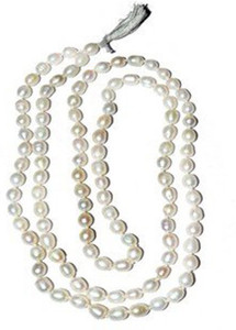 Shiv Shakti White Moti Mala Pearl Stone 