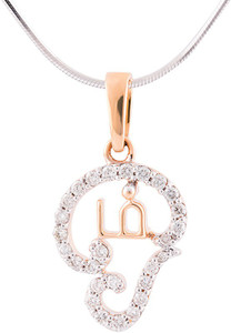 Wite\u0026Gold Tamil Om Gold-plated Diamond 