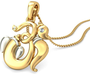 Gajakarna Diamond Yellow Gold Pendant 
