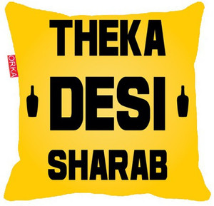 ORKA Microbeads Decorative Cushion Pack of 1 Dekha Desi Sharab - Buy